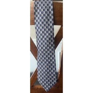 Valerio Garati Handmade 100% Pure Silk Tie Blue Copper silver Pattern Necktie